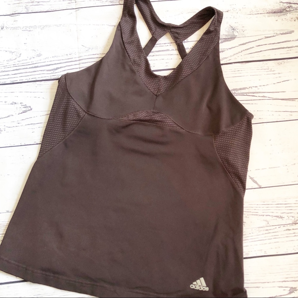 ADIDAS l Large plum climacool tank - built in bra